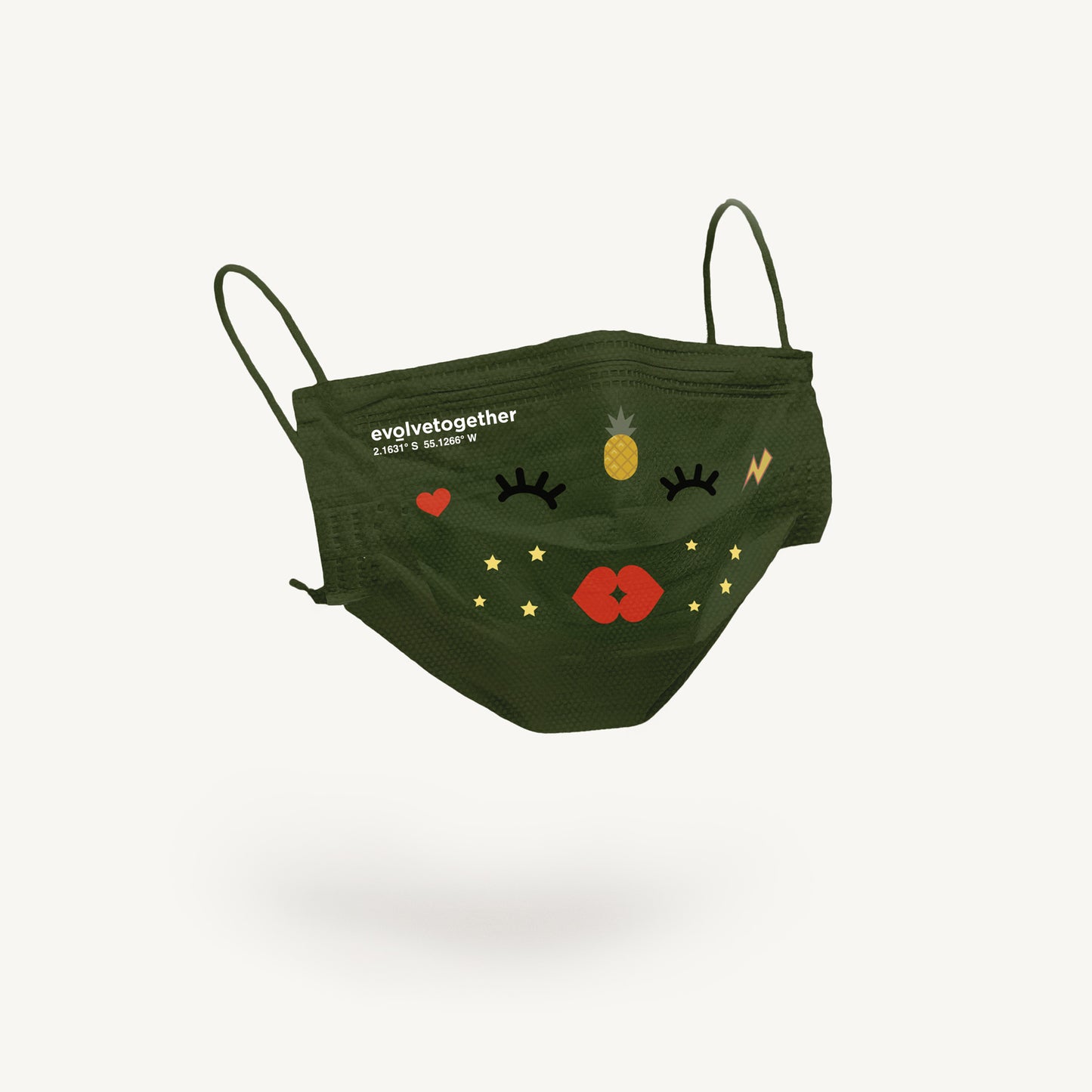 AMAZONIA-Kids Green Face Masks with Decals