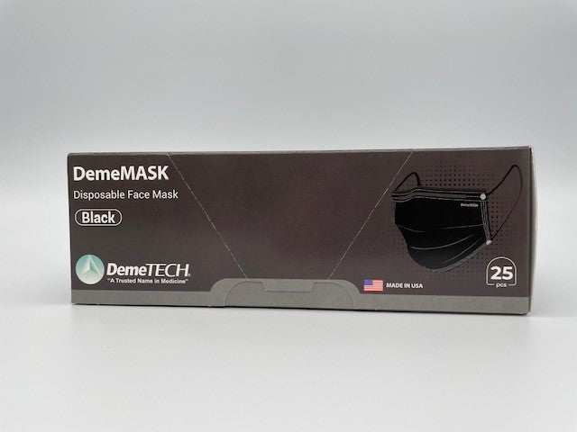 DemeMask-KIDS-Black 3ply ASTM Level 3 Mask-MADE IN USA-25 per box
